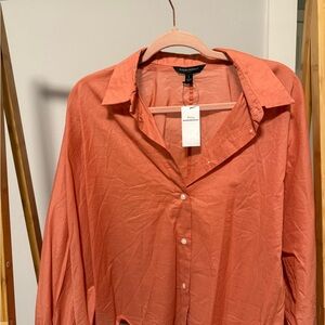 Banana Republic Orange Linen Shirt